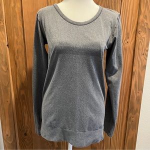 Zyia Activewear long sleeve charcoal gray workout top